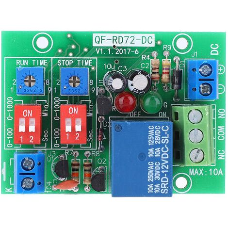 Módulo de relé de ciclo infinito ON/OFF RD72-DC-12V con interruptor de retardo de disparo y relé de bucle infinito. (1/5)