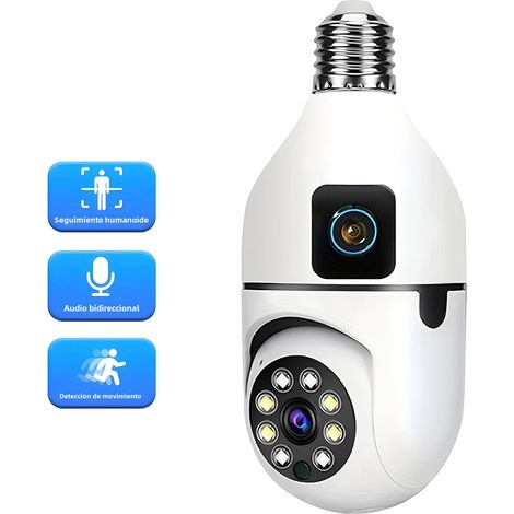 Caméra IP 4K 1080p, double objectif PTZ rotatif, WiFi, double écran, suivi automatique (1/5)