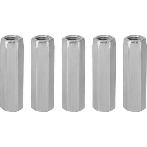 Écrou à Tige Longue 5 Pièces, écrou Hexagonal Long en Acier au Carbone M10 40/50, écrou à Douille Hexagonale, Fixations Filetées M10 (M1050) (1/4)