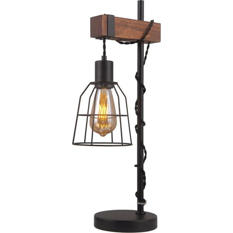 Italux Roadstead - Lámpara De Mesa Industrial Y Retro Negro Mate 1 Luz, E27 (1/3)