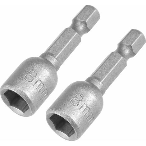 2 embouts de tournevis magnétiques hexagonaux à dégagement rapide de 8 mm (1/4"), longueur 42 mm, métriques, sablés (1/5)
