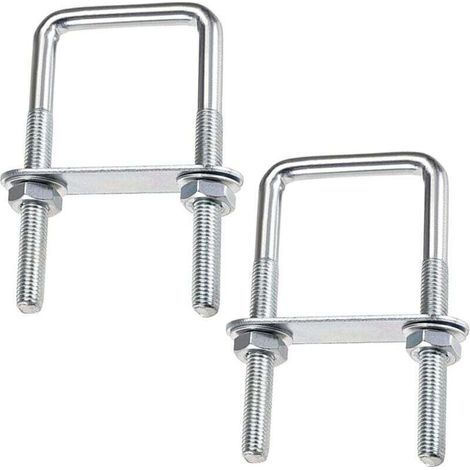 U-Boulons Carré Boulons En U, 70 x 110 mm U-Bolts En Acier Inox, U-Boulon M8 Avec éCrou Plaque De Cadre Et Rondelle, M8 Boulon En U Pour Fixation De Planches Et De Tuyaux (70 x 110 mm)