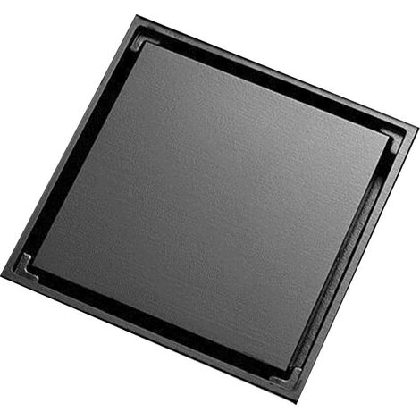 Caniveau de douche carré noir avec filtre en acier inoxydable, anti-odeurs pour salle de bain (1/5)