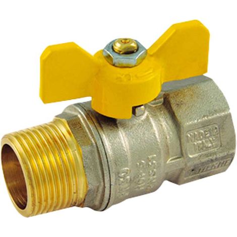 Robinet à Bille Gaz M/F Papillon Aluminium Tiemme 1" Mop5 Dn 25