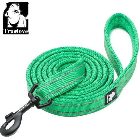 Correa para perros, material de nailon resistente, agarre cómodo, color verde hierba, 2,5 cm x 200 cm. (1/2)