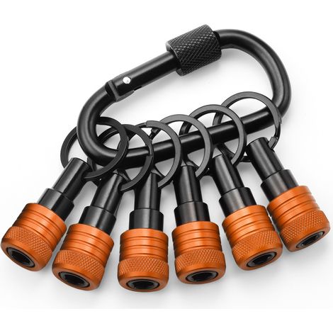 Porte-embouts de tournevis en alliage d'aluminium à tige hexagonale de 6,35 mm (1/4 pouce), rallonge, adaptateur de perçage, porte-clés portable (1/5)