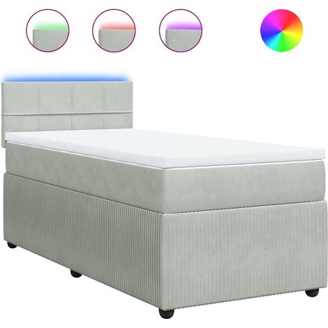 Maison Exclusive - Cama box spring con colchón terciopelo gris cl