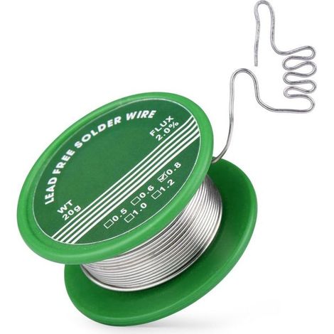Étain de soudure 0.8 mm, étain sans plomb avec noyau de colophane, fil a souder avec flux 20 g Fil de soudure pour la réparation et le bricolage de composants électroniques de soudure électriqu