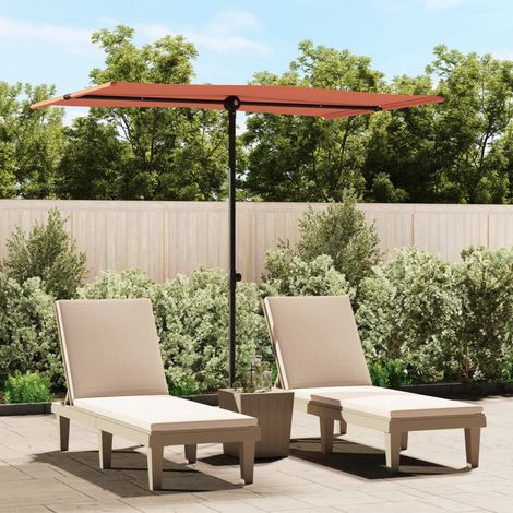Parasol d'extérieur, Parasol de balcon avec mât, Parasol jardin, Protection Solaire en aluminium 2x1,5 m Terre cuite HNDX689225 (1/5)
