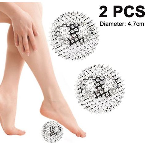 Une paire de boules de massage magnétiques de 4,7 cm - argentées (1/5)