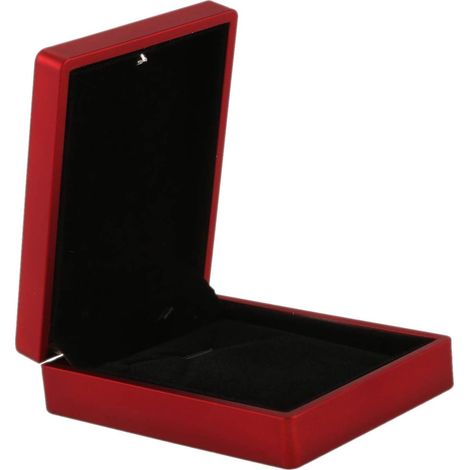 Rubber necklace box with LED lighting + plush pendant for jewelry display, wedding gift (1/5)