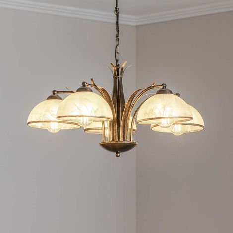 [GEBRAUCHT] B-Ware Kronleuchter Korfu Leuchte Lampe 5-flg Ø 68 cm goldfarben antik Esszimmer (1/2)