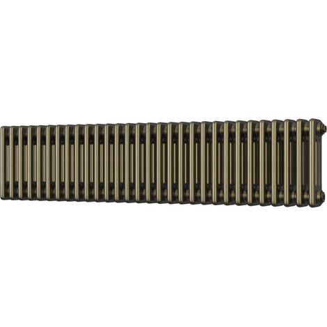 Alpha - Antique Brass Column Radiator H300mm x W1355mm 3 Column (1/2)