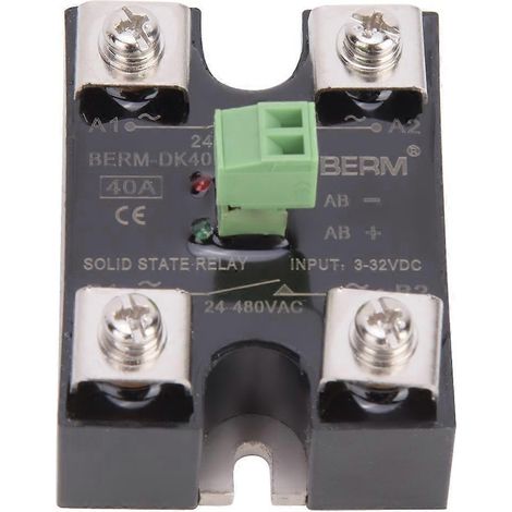 BERM Halbleiterrelais, einkanalig, DC-Steuerung, zweikanalig, AC, 1-phasig, SSR, 24–480 V AC (40 A) (BERM DK40)