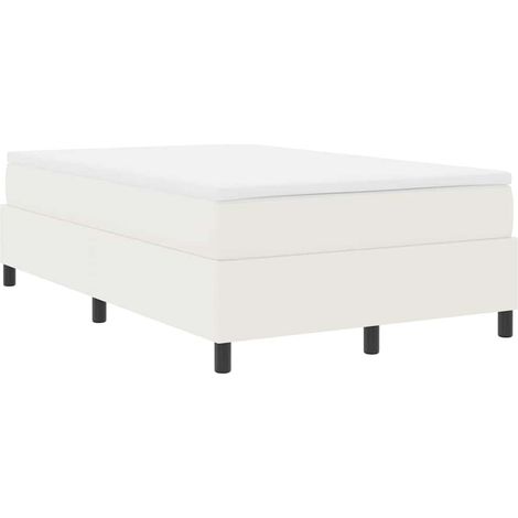 Box Spring Bed Cream and White 120 x 190 cm Corduroy Fabric vidaXL