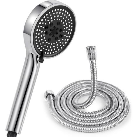 Pommeau De Douche Pressurisé Acier Inoxydable Pour Flexible 2,5 Cm Jet Puissant Économie D Eau