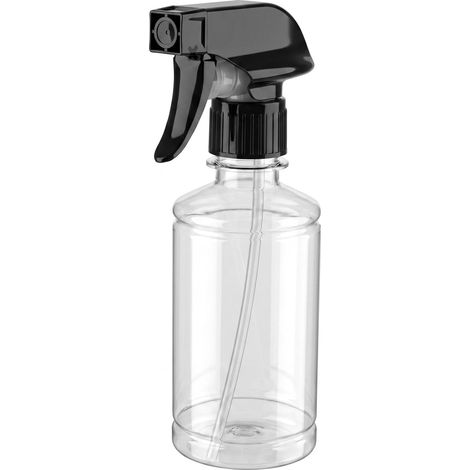 1 flacon pulvérisateur vide transparent de 250 ml, petit flacon pulvérisateur d'eau avec buse noire, réglable pour les cheveux, le nettoyage, le jardinage et l'entretien des plantes (1/5)