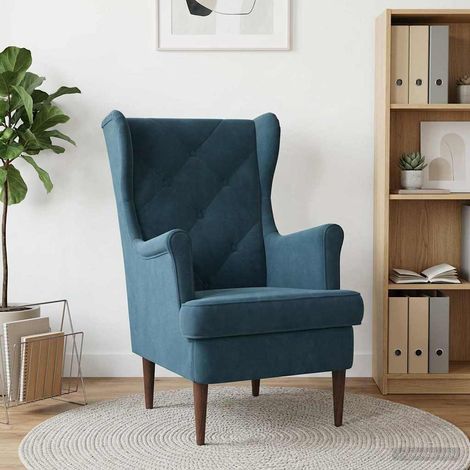 vidaXL Fauteuil Bleu Velours (1/5)