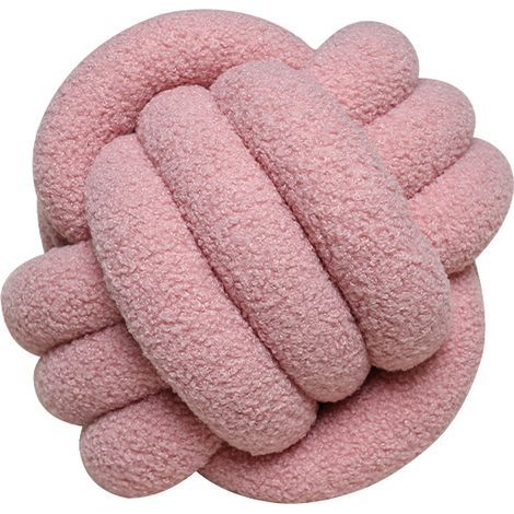 Coussin boule gris rose diamètre 22CM 1 coussin rond décoration maison coussin décoratif esthétique coussin en peau d'agneau (1/5)