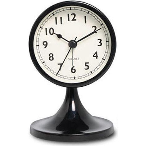 Réveil rond en métal de style nordique, horloge de table silencieuse rétro, veilleuse de chevet pour étudiant, décoration de chambre, décoration intérieure. (1/5)