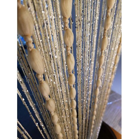 Curtains Threads Twinkles Rope 100x200cm Noble Drapery Drops Lantern String Elegance for Studio Window Wall Door Wedding Party, Beige