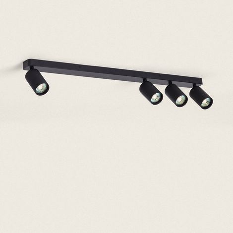 Aplique de Techo Aluminio Breixo 4 Focos Negro (1/5)