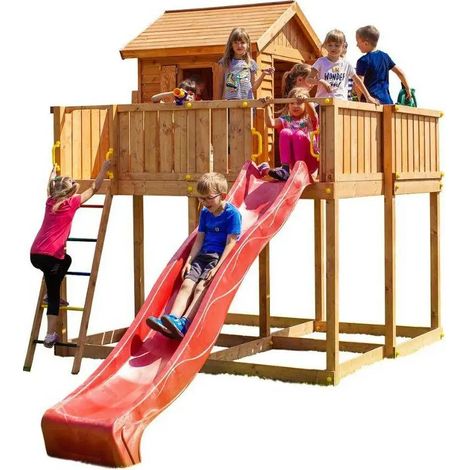 Casetta da giardino per bambini Fungoo MY SPACE XL con Scivolo (1/5)
