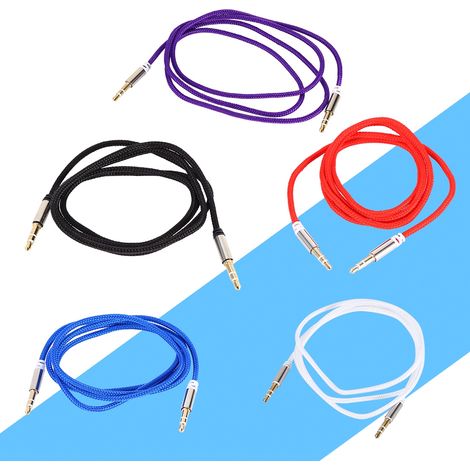 Adaptateur de câble audio jack 3,5 mm AUX mâle-mâle pour voiture, câble stéréo (1/5)