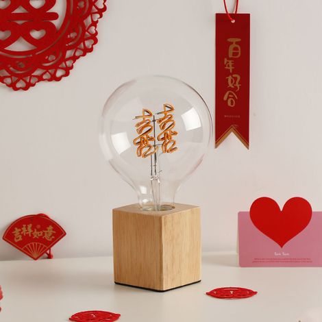 Lampe Double Bonheur, déco murale Feng Shui, rouge, 30cm, lot de 2, idéale salon chambre, symbole porte-bonheur traditionnel. (1/3)
