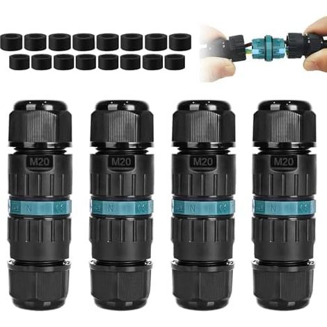 4 Pièces Boîte de Jonction IP68,Pratique,3 Voies Connecteurs Boîte pour câble de terre de 5 à 12 mm de diamètre,Boîtes de jonction d'extérieur,Convient pour jardin,extérieur,sol (1/5)