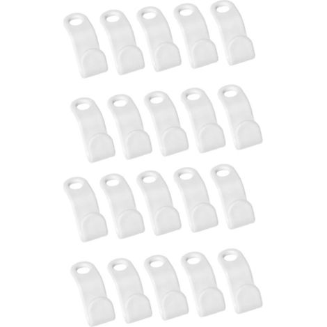 Crochets de suspension, crochets de connexion pour cintres, adaptés à l'organisation de la garde-robe, 20 pièces, blanc (1/5)