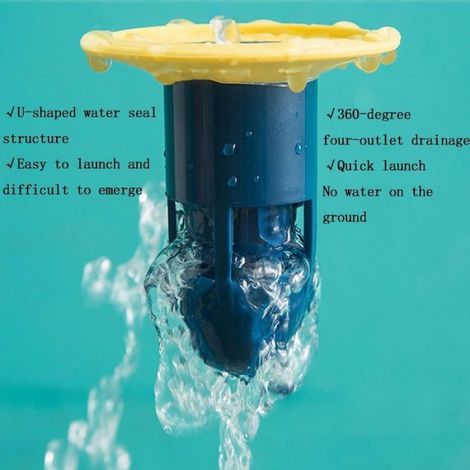 Drain de Douche Anti Odeur, 2 Pièces Siphon de Sol Anti-Blocage, Épais Drain de Douche Carré Anti-Odeur, pour Tuyaux D'évacuation, (1/4)