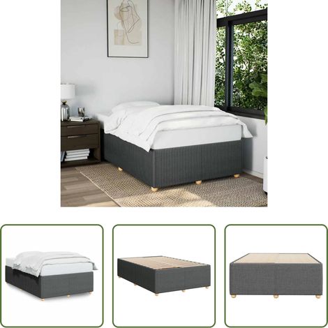Matratze - Bettgestell ohne Matratze Dunkelgrau 120x200 cm Stoff (1/5)