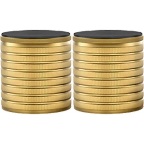 Rehausseurs de meubles réglables en aluminium, plage de réglage en hauteur de 3,3 cm à 75 mm, pieds antidérapants, compatibles avec les tables, les chaises et les lits, lot de 2 - noir brillant/or. (1/5)