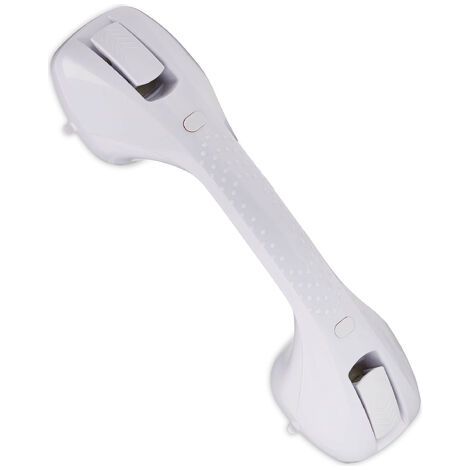 Relaxdays Barre d'appui avec ventouse, douche & baignoire, 70 kg, ventouse premium, personnes âgées & handicapées, blanc (1/5)