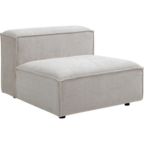 Poltrona in tessuto ciniglia beige - RUZOLO (1/3)