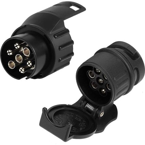 Anhängerkupplungsadapter 7 auf 13 Pin + 13 Pin auf 7 Pin, Anhängersteckdosenkonverter, 12 V Elektroadapter für Wohnwagen, Wohnmobil, LKW