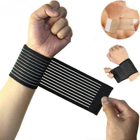 pièce Bande de soutien élastique en tissu non tissé pour poignet, idéale pour le sport et la gym. Accessoire de sécurité pour les mains et le fitness. Attelle de poignet. (1/2)