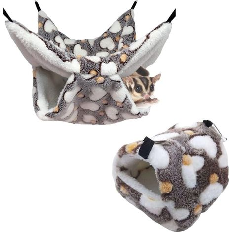 hamacas para animales pequeños, de doble capa, cálidas, tipo nido para ratas, accesorios para jaulas de animales pequeños, para chinchillas, erizos y cobayas. (1/4)