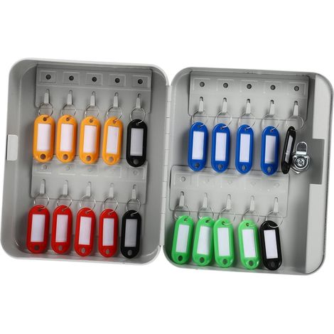 Boîte à Clés Murale en Acier Blanc Design Multi Fentes, Résistante à l'usure pour Organisation des Clés à Domicile Bureau, pour Gestionnaires Immobiliers (1/5)