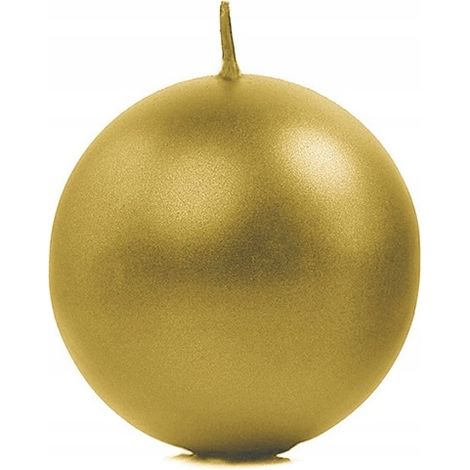 Candela "Sfera" (FI 60) metallica, oro, 1 pz. (1/3)