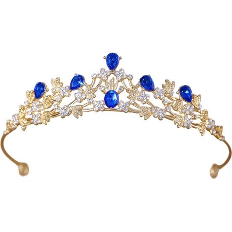 Serre-tête de princesse incrusté de cristaux - Accessoire de cheveux élégant - Texture en alliage - Pour cosplay, banquet, défilé de mode, événement - Couronne de princesse élégante (1/5)