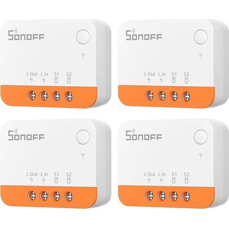 Lot de 4 Interrupteur ZigBee Sans Neutre Adapté pour SONOFF ZBMINIL2 - Module Relais Mini Contrôle 2 Voies Compatible Alexa Google Home Hub Requis (1/5)