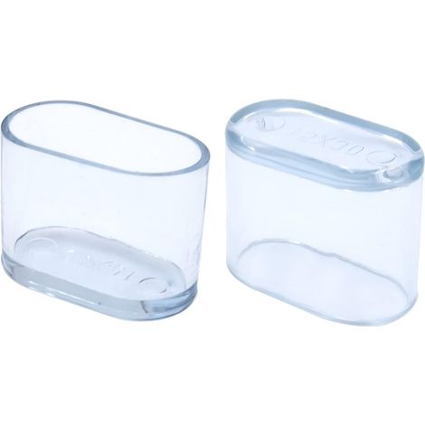 Embouts De Pieds De Chaise - PVC Souple Transparent - Forme Ovale - 15 X 30 Mm - Pour Chaises Et Tables - Lot De 20