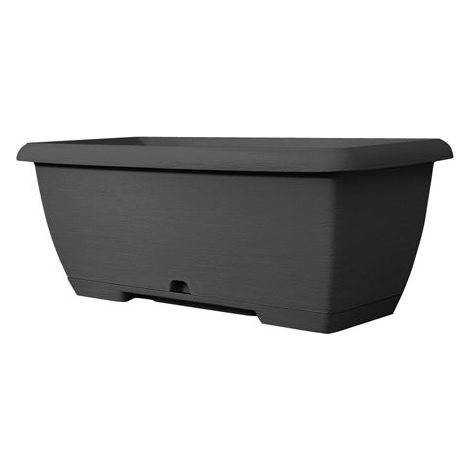 Cassetta Fioriera Terrae Midi con Sottocassetta 55cm Grigio Fumo Plastecnic