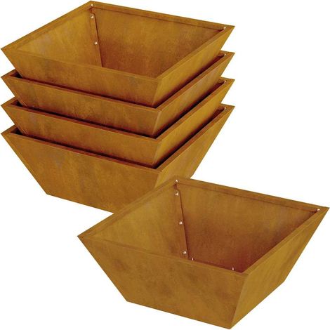Pot de jardin en forme de bol 5 pcs，Jardinière Rouillé 40 x 40 x 15 cm CFW74533 (1/5)