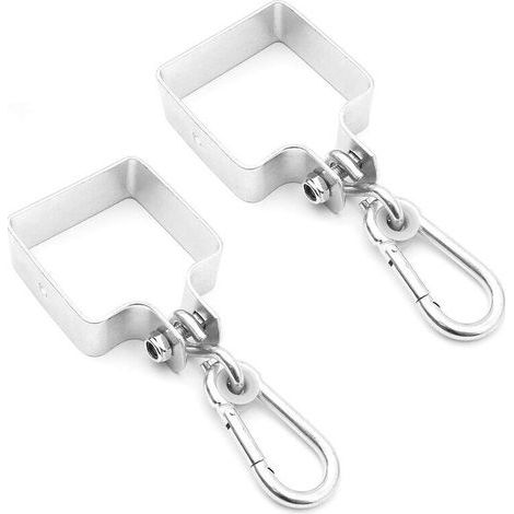 Set da 2 ganci per altalena quadrati da 90mm – Gancio pesante e fissaggio a trave – Per la stabilità delle altalene, attrezzature per l'allenamento, amache (1/4)
