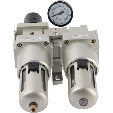 Wasser-/Ölabscheider, Druckluftreglerfilter mit Manometer (0,05–0,85 MPa), G1-Anschluss, Kondensatablauf (1/5)