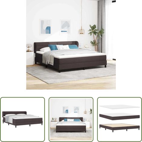 Matratze -  Boxspringbett mit Matratze Dunkelbraun 180 x 200 cm Stoff (1/5)