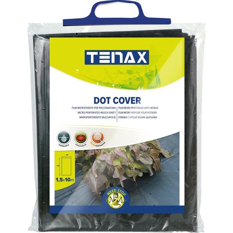 Film de Paillage Dot Cover 1,50x10 m Noir, Film Micro Perforé Perméable Anti-Mauvaises Herbes pour Paillage, Idéal pour Potager, pour Légumes et Fraises (1/5)